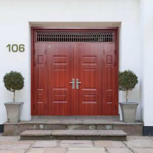 Cửa thép vân gỗ 4 cánh lệch Guang Yi GME7023.S03