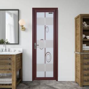 Cửa thép phòng vệ sinh kính cường lực WC-27