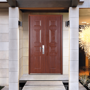 Cửa thép vân gỗ Hoa Vĩ 2 cánh cân HMS6064
