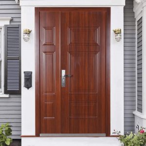 Cửa thép vân gỗ 2 cánh lệch GMZ6023